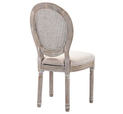 Chaise de salle à manger couverte en cuir en PU de style vintage français avec conception empilable et bois massif