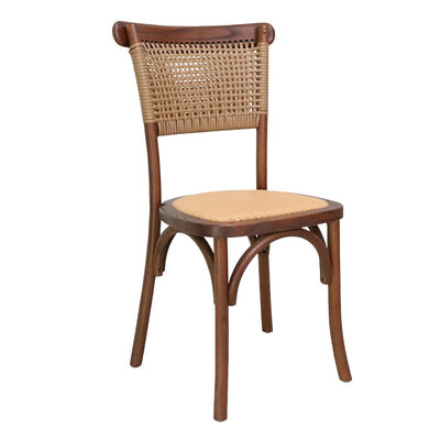 Meubles de salle à manger Design naturel moderne Chaises de banquet en bois massif en rotin