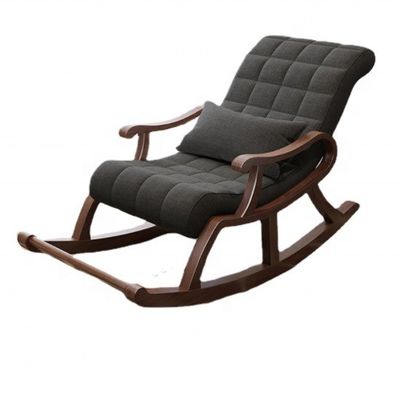 Les fauteuils à bascule en bois éblouissent votre salon avec ce fauteuil roulant et son tissu de velours confortable
