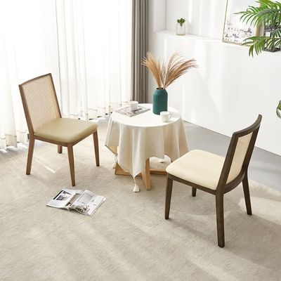 Meubles de restaurant Chaise en rotin avec cadre en bois de cendres et siège rembourrée