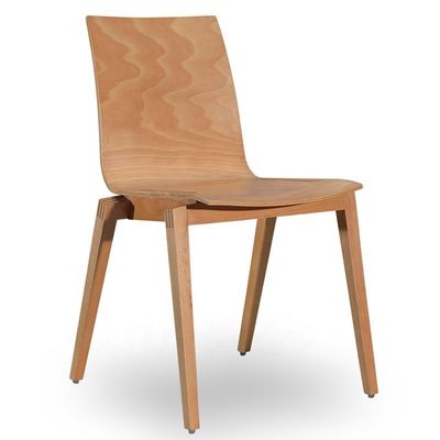 Assise en bois massif Chaise empilable pour café et restaurant Conception de dos incurvé