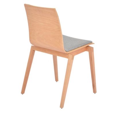 Assise en bois massif Chaise empilable pour café et restaurant Conception de dos incurvé