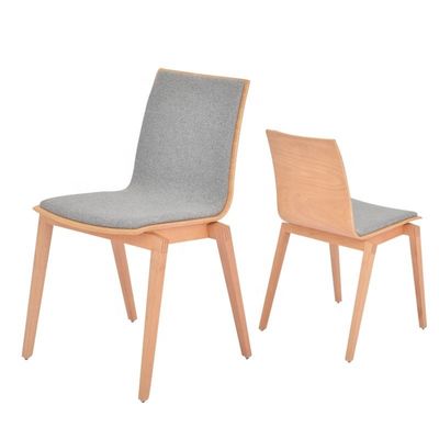 Assise en bois massif Chaise empilable pour café et restaurant Conception de dos incurvé