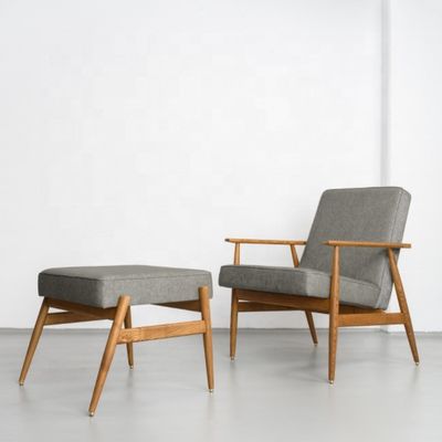 Meubles de salon modernes canapé à bascule en bois fauteuil avec siège en velours en tissu