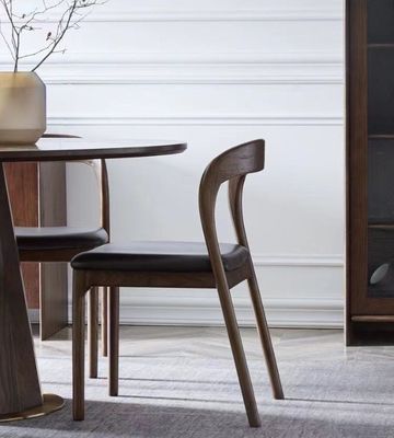 Chaise de restaurant tapissée en bois massif nordique moderne Chaises à manger avec dimensions W48.5cm*D55.2cm*H77cm