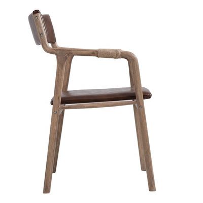 Meubles de salle à manger bois massif style vintage corde décoré fauteuil à manger