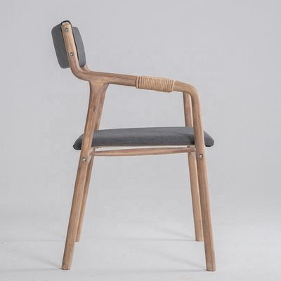 Meubles de salle à manger bois massif style vintage corde décoré fauteuil à manger