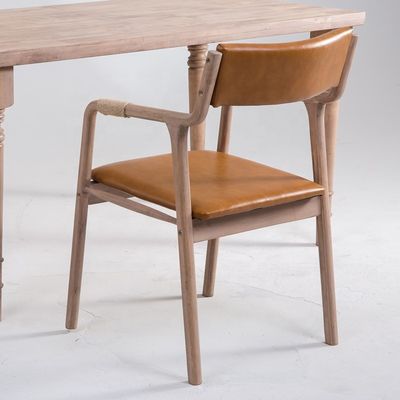 Meubles de salle à manger bois massif style vintage corde décoré fauteuil à manger