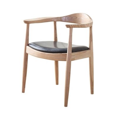 Chaise de salle à manger en bois massif à dos rond bas dans un style moderne pour les repas de luxe