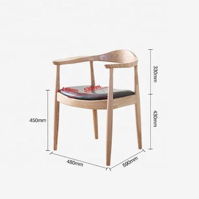 Chaise de salle à manger en bois massif à dos rond bas dans un style moderne pour les repas de luxe