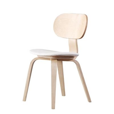 Chaise de salle à manger en bois de chêne avec tapis en PU à la mode