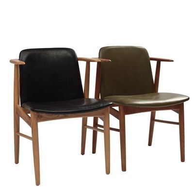 Meubles d'hôtel modernes personnalisés rembourrés en bois chaise à manger en cuir PU avec coussin de salon de loisirs