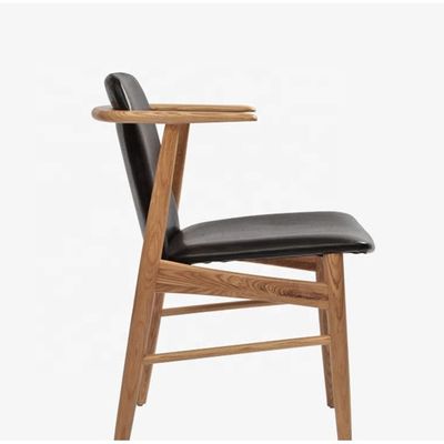 Meubles d'hôtel modernes personnalisés rembourrés en bois chaise à manger en cuir PU avec coussin de salon de loisirs