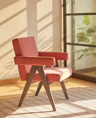 Pas de fauteuil plié Meubles de maison de dernière conception Chaise de salon rembourrée avec chaises d'accent en bois massif