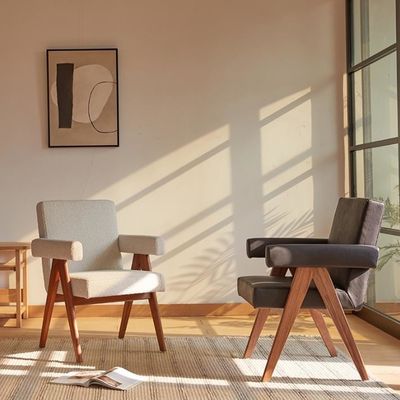 Pas de fauteuil plié Meubles de maison de dernière conception Chaise de salon rembourrée avec chaises d'accent en bois massif