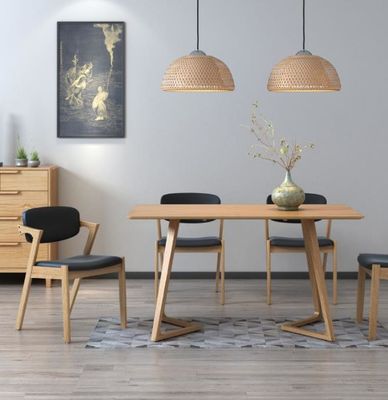 Emballage du courrier Y Lieux de loisirs Chaise en cuir en bois de chêne nordique Chaises de salle à manger en bois classique