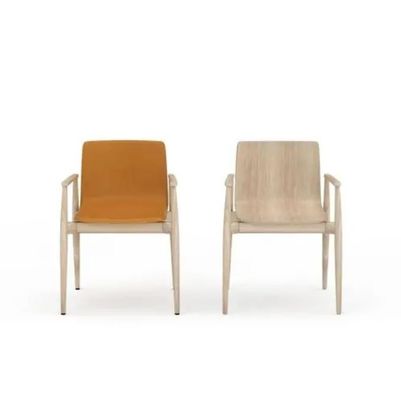 Nordic Light Luxury fauteuil en bois massif fauteuil de cuisine rembourrée en cuir pour hôtels Café et salon Emballage du courrier