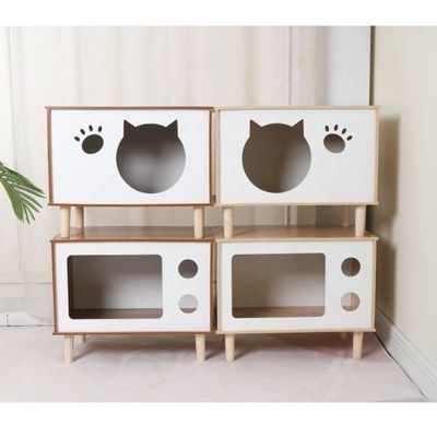 Moderne multi-fonctionnel nid en bois pour animaux de compagnie et armoire latérale pour les meubles de salon contemporains