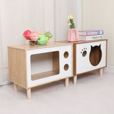 Moderne multi-fonctionnel nid en bois pour animaux de compagnie et armoire latérale pour les meubles de salon contemporains