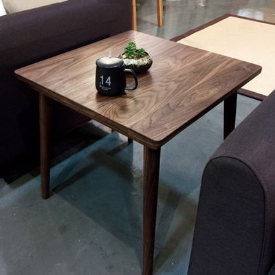 Couleur personnalisée Chambre à manger en bois massif Table à café carrée Moderne lumière de luxe Petite table carrée