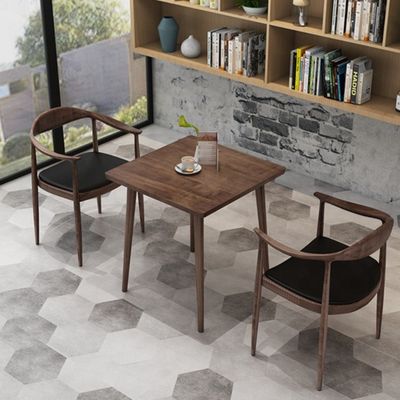 Couleur personnalisée Chambre à manger en bois massif Table à café carrée Moderne lumière de luxe Petite table carrée