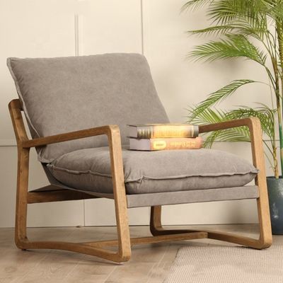 Meubles de salon Meilleur fauteuil en bois avec siège rembourrée et cadre en bois massif