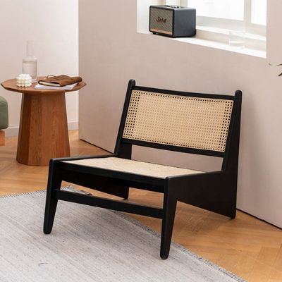 OEM/ODM Style moderne en rotin Chambre de séjour créative en bois Patio Chaise en rotin Chaise arrière Parfaite pour appartement