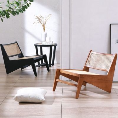 OEM/ODM Style moderne en rotin Chambre de séjour créative en bois Patio Chaise en rotin Chaise arrière Parfaite pour appartement