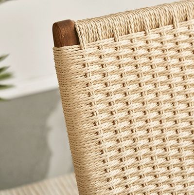 Salle de séjour Chaise en rotin tissée en bois massif Rotan pliable Salle à manger avec les derniers meubles extérieurs de design