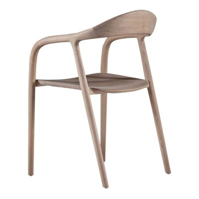 Chaise à manger en bois massif moderne Structure en bois de cendres Noix/Chêne Finition du courrier Emballage
