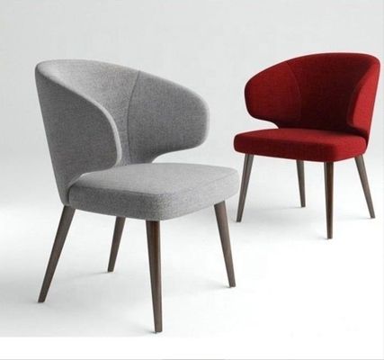 Chaise de salle à manger en velours à jambes en bois rembourrée pour une salle à manger confortable et élégante