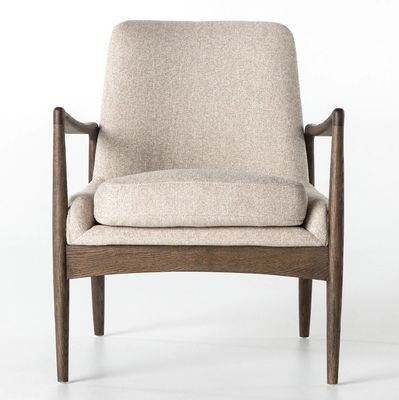 Meubles de salon individuels Chaise de canapé rembourrée en bois avec tissu et coussin en mousse sur cadre en bois