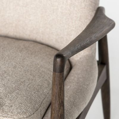 Meubles de salon individuels Chaise de canapé rembourrée en bois avec tissu et coussin en mousse sur cadre en bois