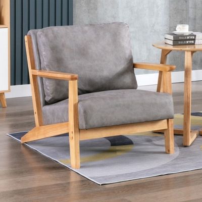Couchette unique en bois massif Nordic Morden Chaise de bras de loisirs en bois