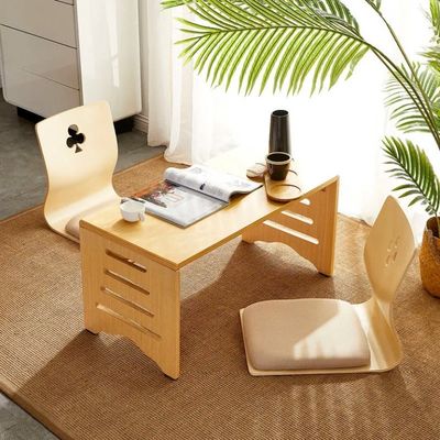 Chaise tatami en bois empilable confortable de style japonais Chaise de loisirs sans jambes accent tatami empilable en bois japonais