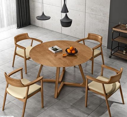 Emballage du courrier Y meubles de salle à manger sur mesure Modèles modernes en bois massif rond Table basse de café pour restaurant