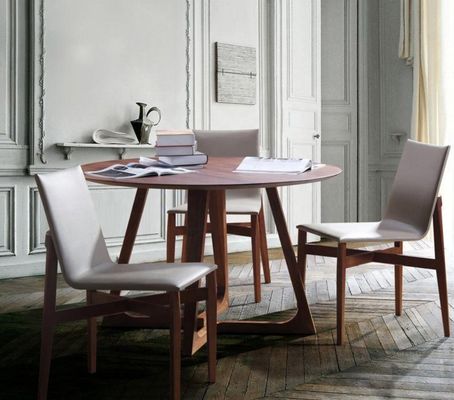 Emballage du courrier Y meubles de salle à manger sur mesure Modèles modernes en bois massif rond Table basse de café pour restaurant