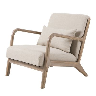 Couchette de salon nordique moderne avec accoudoir rembourré et construction en bois massif