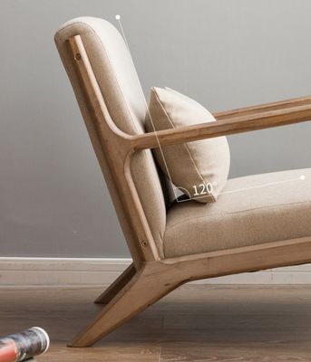 Couchette de salon nordique moderne avec accoudoir rembourré et construction en bois massif