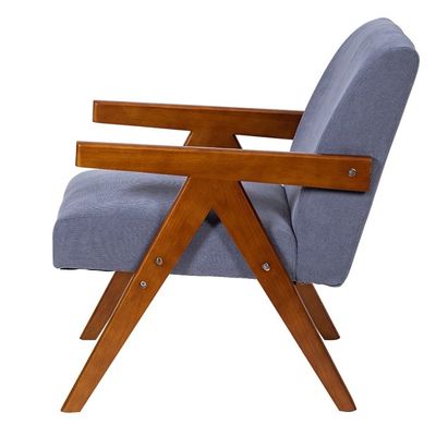 Chaise de fauteuil en bois et en tissu personnalisée Nordique Chaise de canapé unique rembourrée personnalisée