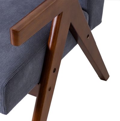 Chaise de fauteuil en bois et en tissu personnalisée Nordique Chaise de canapé unique rembourrée personnalisée