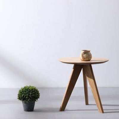 Accueil Meubles modernes Designs hauteur réglable Table à café Restaurant Table à manger ronde en bois massif