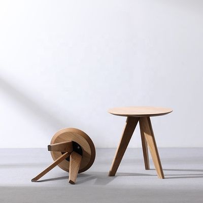 Accueil Meubles modernes Designs hauteur réglable Table à café Restaurant Table à manger ronde en bois massif