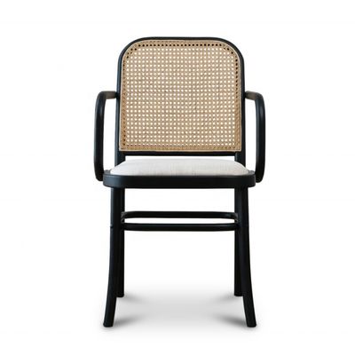 Chaise à bras à dos en rotin en bois de design ancien pour OEM / ODM et style chaise de loisirs