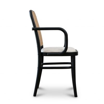 Chaise à bras à dos en rotin en bois de design ancien pour OEM / ODM et style chaise de loisirs