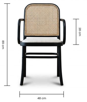 Chaise à bras à dos en rotin en bois de design ancien pour OEM / ODM et style chaise de loisirs