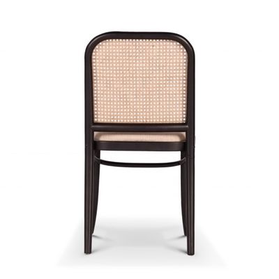 Chaise de salle à manger classique en bois massif en rotin noir pour le salon Restaurant Hôtel Style de design moderne