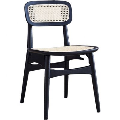 Chaises de salle à manger réglables en rotin en bois avec design moderne et bois de cendres