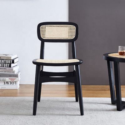 Chaises de salle à manger réglables en rotin en bois avec design moderne et bois de cendres