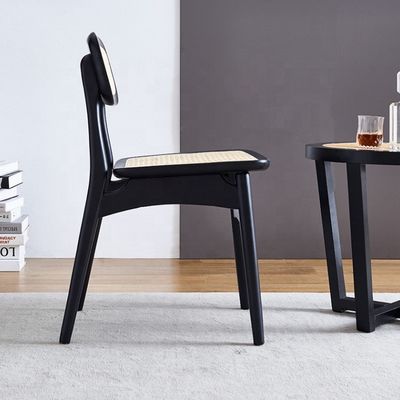 Chaises de salle à manger réglables en rotin en bois avec design moderne et bois de cendres